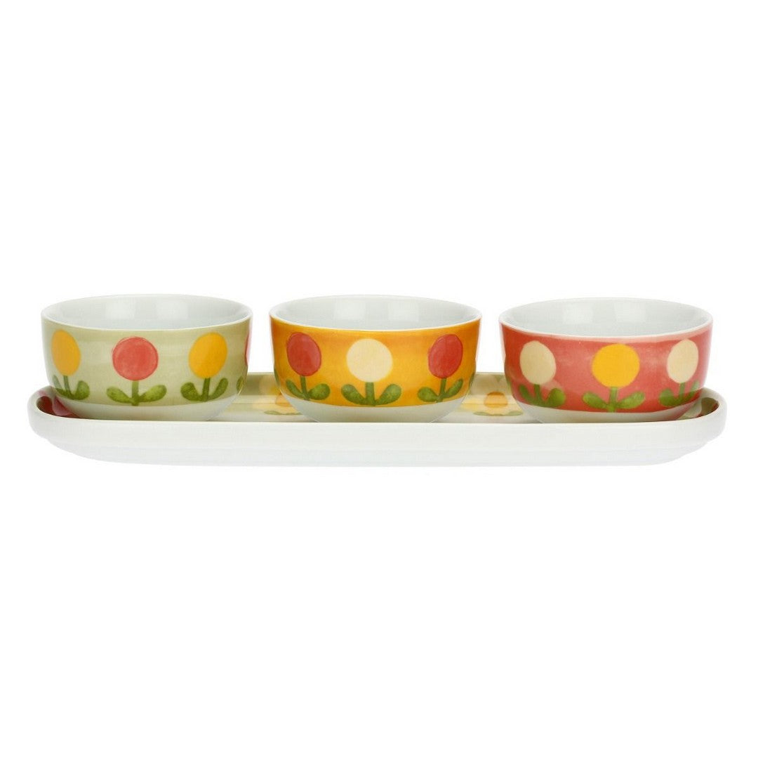 Thun Set Antipastiera con tre ciotoline e piattino ovale in porcellana Florianne - P4812P00 - Gioielleria De Patto