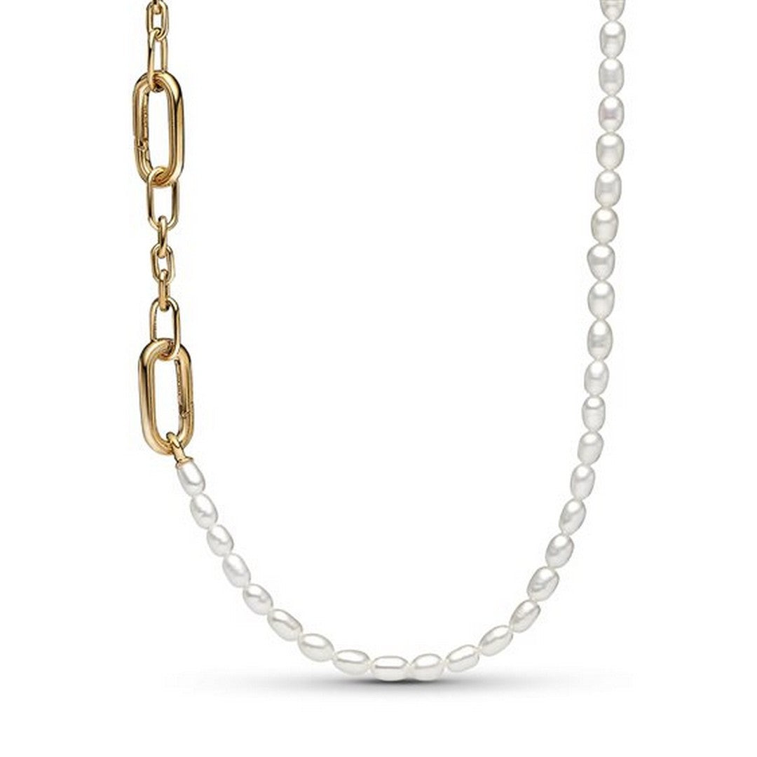 Collana Donna Pandora Maglia Link Slim con Perle dAcqua Dolce Coltivate Pandora ME - 362302C01 - Gioielleria De Patto