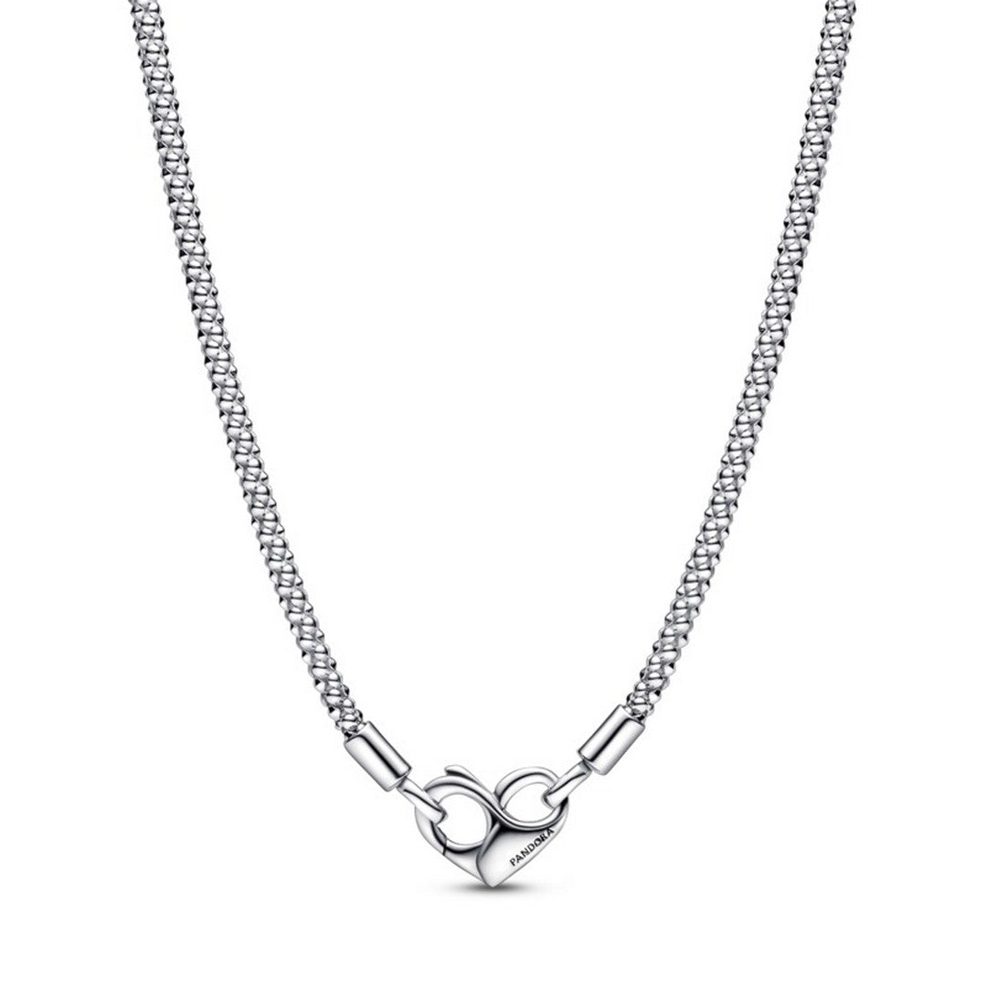 Collana Donna Pandora Maglia Geometrica con Chiusura a Cuore - 392451C00 - Gioielleria De Patto