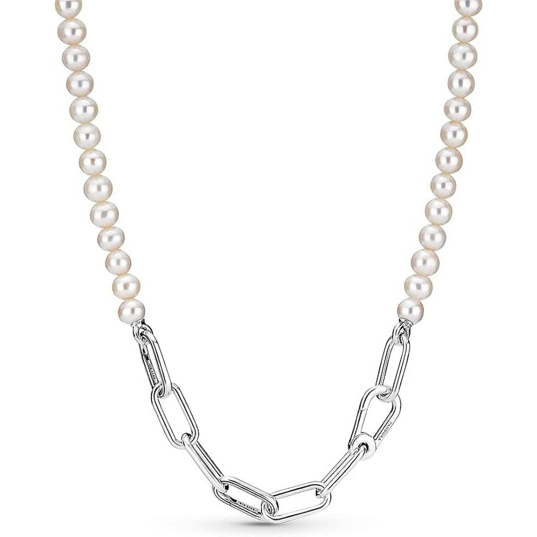 Collana Donna Pandora Maglia Link con Perle Coltivate d'Acqua Dolce Pandora ME - 399658C01 - Gioielleria De Patto