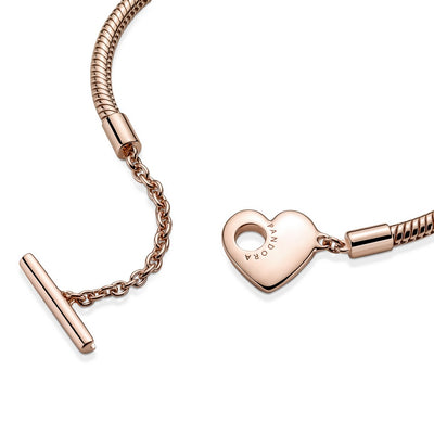 Bracciale Donna Pandora con Chiusura a T e Cuore - 589285C00 - Gioielleria De Patto