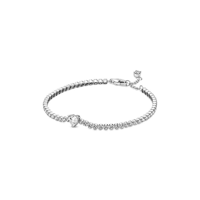 Bracciale Donna Pandora Tennis con Cuore in Rilievo - 590041C01 - Gioielleria De Patto