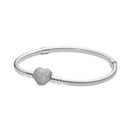 Bracciale Donna Pandora con Chiusura a Cuore Pavè - 590727CZ - Gioielleria De Patto