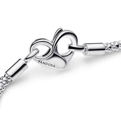 Bracciale Donna Pandora Maglia Geometrica con Chiusura a Cuore - 592453C00 - Gioielleria De Patto
