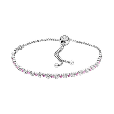 Bracciale Donna Pandora Tennis Rosa con Chiusura Regolabile - 599377C02 - Gioielleria De Patto