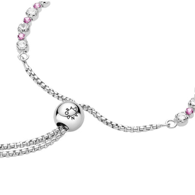 Bracciale Donna Pandora Tennis Rosa con Chiusura Regolabile - 599377C02 - Gioielleria De Patto
