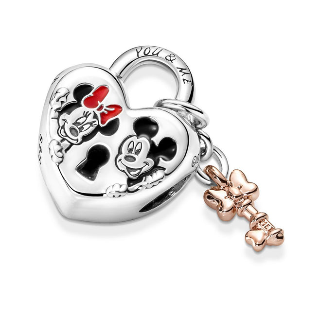 Charm Donna Pandora Disney, Lucchetto d'Amore di Mickey Mouse & Minnie - 780109C01