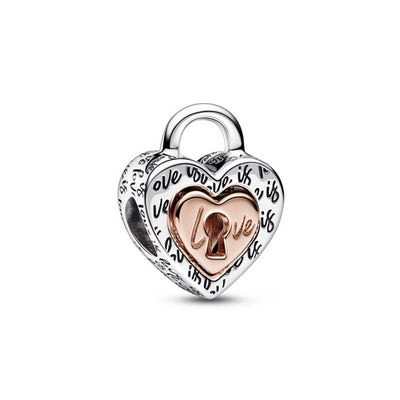 Charm Donna Pandora Lucchetto Cuore "Love is love" Divisibile - 782505C00 - Gioielleria De Patto