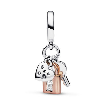 Pendente Donna Pandora Chiave, Lucchetto e Cuore - 782506C01 - Gioielleria De Patto