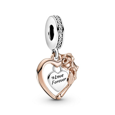 Pendente Donna Pandora Cuore e Rosa - 789290C01 - Gioielleria De Patto