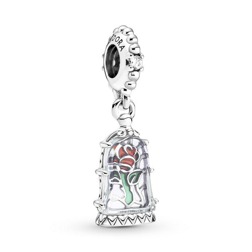 Pendente Donna Pandora Disney, La Bella e la Bestia, Rosa Incantata - 790024C01