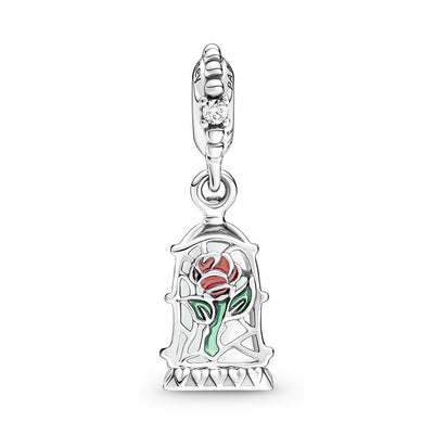 Pendente Donna Pandora Disney, La Bella e la Bestia, Rosa Incantata - 790024C01 - Gioielleria De Patto