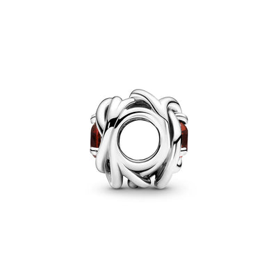 Charm Donna Pandora Cerchio Eterno Rosso Scuro - 790065C06 - Gioielleria De Patto