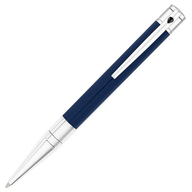Dupont Penna a Sfera Uomo D-Initial Lacca Blu e Metallo Argentato - 265205 - Gioielleria De Patto