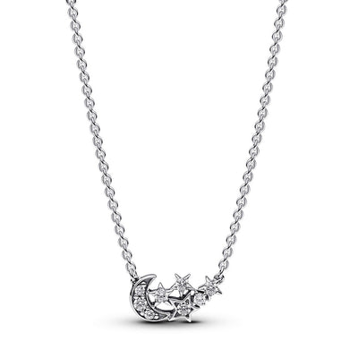 Collana Donna Pandora Luna Crescente e Stelle - 392991C01 - Gioielleria De Patto