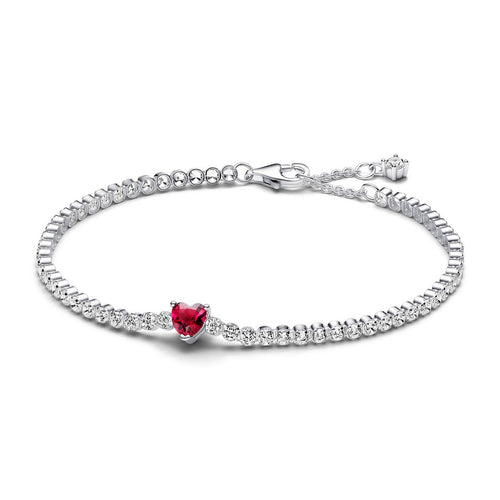 Bracciale Donna Pandora Tennis con Cuore Rosso - 590041C02