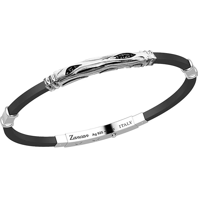 Zancan Bracciale Uomo Caucciù e Argento - EXB618 - Gioielleria De Patto