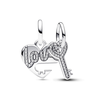 Pandora Charm Donna Pendente Divisibile Cuore e Chiave - 793081C01 - Gioielleria De Patto