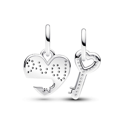 Pandora Charm Donna Pendente Divisibile Cuore e Chiave - 793081C01 - Gioielleria De Patto