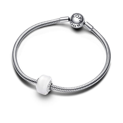 Pandora Charm Donna Mini Vetro di Murano Bianco - 793118C00 - Gioielleria De Patto