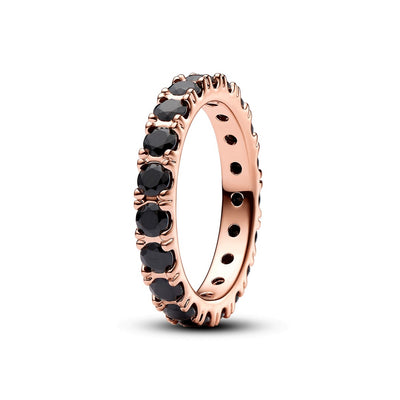 Anello Donna Pandora Fascia Scintillante con Pietre Nere - 180050C02 - Gioielleria De Patto