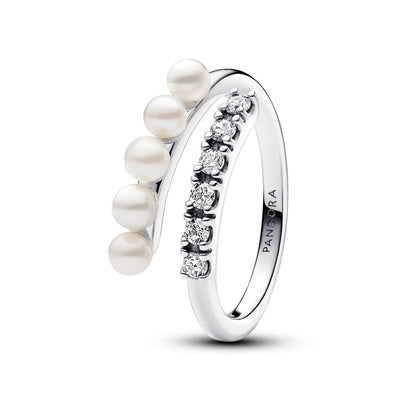 Anello Donna Pandora Intreccio con Perle dAcqua Dolce Trattate e Pavè - 193145C01 - Gioielleria De Patto