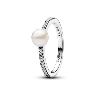 Anello Donna Pandora Perla dAcqua Dolce Coltivata e Pavè - 193158C01 - Gioielleria De Patto