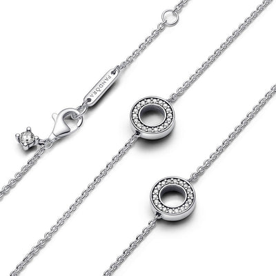 Collana Donna Pandora Cerchi Pavè - 393162C01 - Gioielleria De Patto