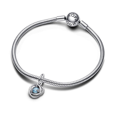Charm Donna Pandora Pendente Cerchio Eterno Azzurro Marzo - 793125C03 - Gioielleria De Patto