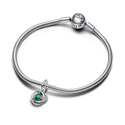 Charm Donna Pandora Pendente Cerchio Eterno Verde Scuro Maggio - 793125C05 - Gioielleria De Patto