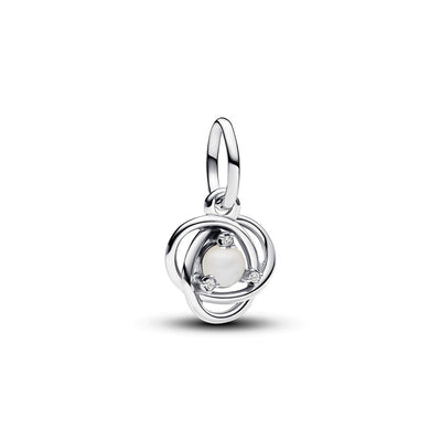 Charm Donna Pandora Pendente Cerchio Eterno Bianco Madreperla Artificiale Giugno - 793125C06 - Gioielleria De Patto