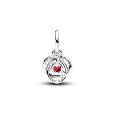 Charm Donna Pandora Pendente Cerchio Eterno Rosso Scuro Gennaio - 793125C07 - Gioielleria De Patto