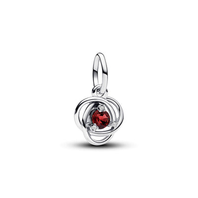 Charm Donna Pandora Pendente Cerchio Eterno Rosso Scuro Gennaio - 793125C07 - Gioielleria De Patto