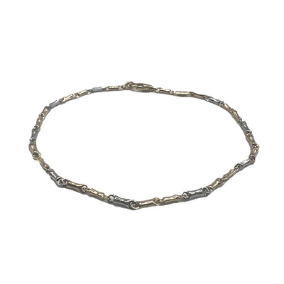 Bracciale Oro Giallo & Bianco Maglia Barilotto Gold House De Patto - 1O - Gioielleria De Patto