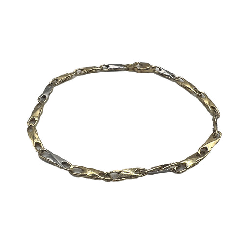 Bracciale Oro Giallo & Bianco Maglia Infinito Gold House De Patto - 1P - Gioielleria De Patto