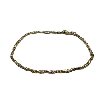 Bracciale Oro Giallo & Bianco Maglia Tubolare Gold House De Patto - 1S - Gioielleria De Patto