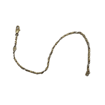 Bracciale Oro Giallo & Bianco Maglia Tubolare Gold House De Patto - 1S - Gioielleria De Patto