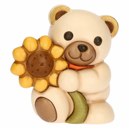 Thun Teddy con girasole in ceramica Primavera da vivere, medio - f3355h90