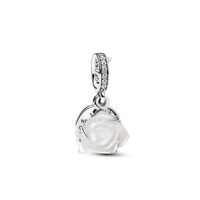 Charm Donna Pandora Pendente Rosa Bianca - 793200C01 - Gioielleria De Patto
