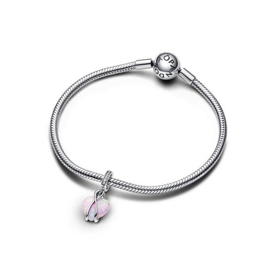 Charm Donna Pandora Pendente Cuore di Mamma Rosa Opalescente - 793202C01 - Gioielleria De Patto