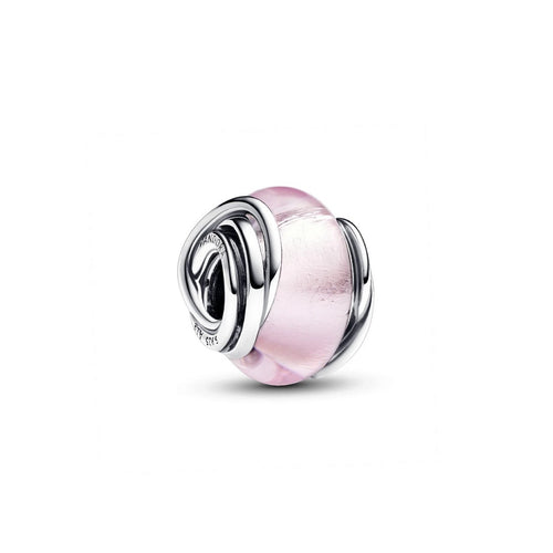 Charm Donna Pandora Vetro di Murano Rosa e Cerchi - 793241C00