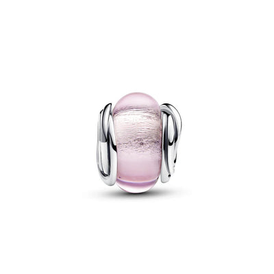 Charm Donna Pandora Vetro di Murano Rosa e Cerchi - 793241C00 - Gioielleria De Patto