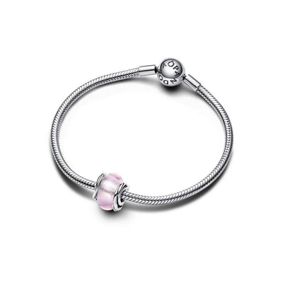Charm Donna Pandora Vetro di Murano Rosa e Cerchi - 793241C00 - Gioielleria De Patto