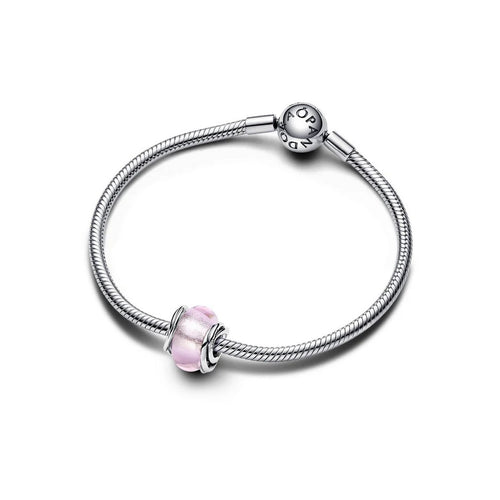 Charm Donna Pandora Vetro di Murano Rosa e Cerchi - 793241C00