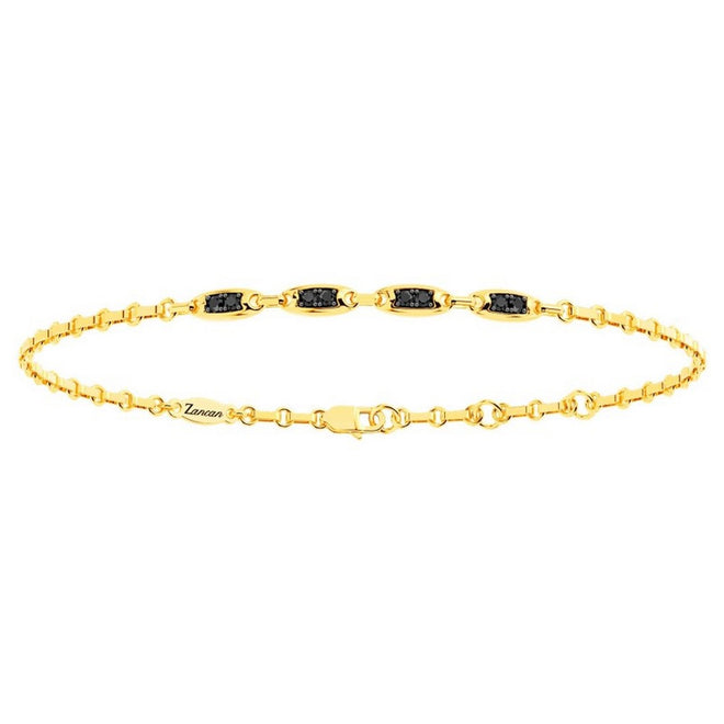 Zancan Bracciale Uomo Oro Giallo e Diamanti neri - UB018G - Gioielleria De Patto