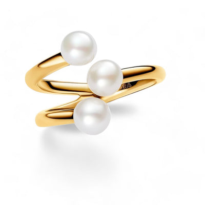 Anello Donna Pandora Tripla Fascia con Perle dAcqua Dolce Coltivate - 163285C01 - Gioielleria De Patto