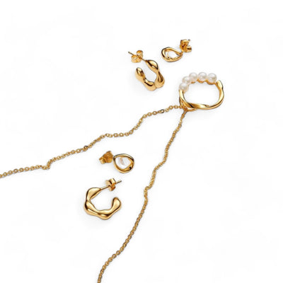 Collana Donna Pandora Cerchio Linea Sinuosa con Perle d'Acqua Dolce Coltivate - 363254C01 - Gioielleria De Patto