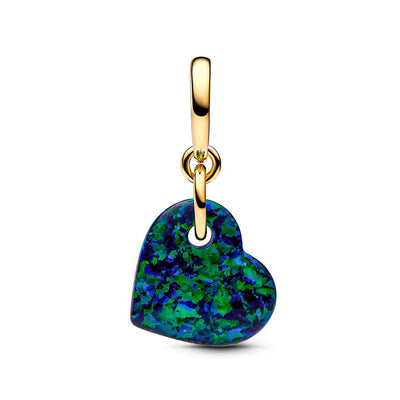 Charm Donna Pandora Pendente Cuore Opale Verde e Blu - 763348C01 - Gioielleria De Patto