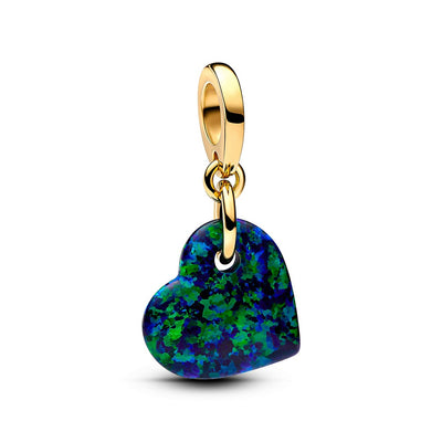 Charm Donna Pandora Pendente Cuore Opale Verde e Blu - 763348C01 - Gioielleria De Patto
