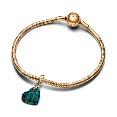 Charm Donna Pandora Pendente Cuore Opale Verde e Blu - 763348C01 - Gioielleria De Patto